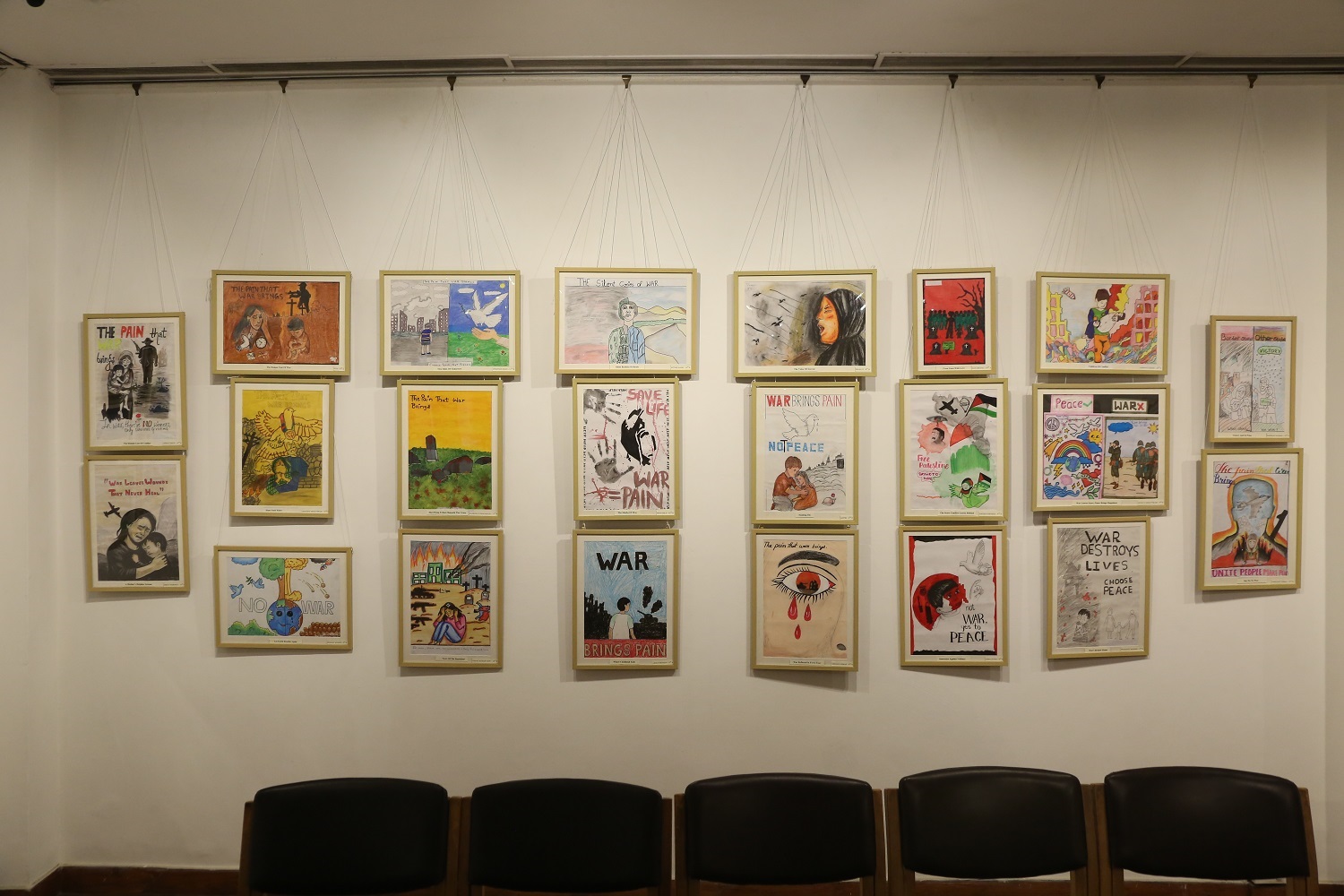 The pain that war brings. Children produced these powerful profiles.